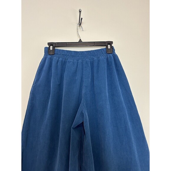 TG.U Blue Corduroy Wide Leg Pants Made In Italy Size Small - Picture 6 of 7